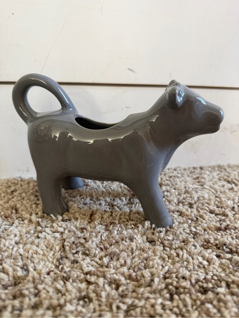 Unbranded Gray Ceramic Cow Creamer Vase